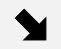 Arrow Bottom Right Icon Lower Corner Position Placement Here Navigation Enter Exit Shape Line Traffic Sign Road Symbol EPS Vector