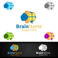 Arrow Brain Logo with Think Idea Concept Design