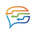 Arrow brain vector logo