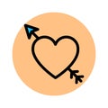 Arrow, broken heart fill background vector icon which can easily modify or edit