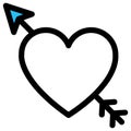 Arrow, broken heart fill vector icon which can easily modify or edit