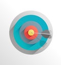 Arrow in bulls eye target Royalty Free Stock Photo