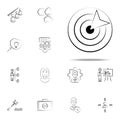 arrow, bullseye, business hand drawn icon. business icons universal set for web and mobile Royalty Free Stock Photo