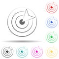 Arrow, bullseye, business hand drawn multi color set icon. Simple thin line, outline vector of business icons for ui and ux, Royalty Free Stock Photo