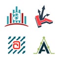 A - Arrow Business Statistics Financial Logo Symbol Set