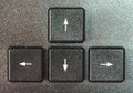 Arrow buttons on a computer keyboard