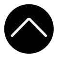 Arrow chevron circle up icon isolated on white background