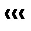 Arrow chevron symbol. Black arrows symbols set. Warning striped arrow