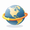 Arrow Circling the Globe A Symbol of Globalization Royalty Free Stock Photo