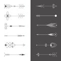 Arrow Clip art. Tribal Vintage Retro Arrows Set. Vector Royalty Free Stock Photo