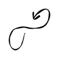 arrow closed loop endlessly doodle line icon