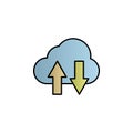 Arrow, cloud color gradient vector icon
