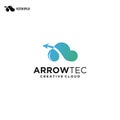 Arrow cloud logo, cloud computing with Arrow logo