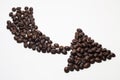 Arrow of coffee beans