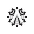 Arrow cog machine industrial logo vector Royalty Free Stock Photo