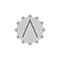 Arrow cog machine industrial logo vector Royalty Free Stock Photo