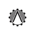 Arrow cog machine industrial logo vector Royalty Free Stock Photo