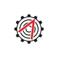 Arrow cog machine industrial logo vector Royalty Free Stock Photo