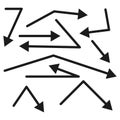 Arrow collection vector. Black pointer shapes. Directional movement icon. Abstract navigation graphic.
