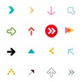 Arrow. Colorful Flat Arrows Icons Set