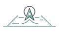 Arrow Compass Pointer for Precise Location Pinpointing on a Map, vector design Generative AI Royalty Free Stock Photo