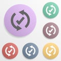 Arrow, confirm badge color set icon. Simple glyph, flat vector of arrows icons for ui and ux, website or mobile application Royalty Free Stock Photo