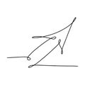 Arrow. Continuous style. Vector illustration isolated on white. Single line art. Royalty Free Stock Photo