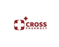 arrow cross pharmacy logo. Medical hospital logo. Vector illustration Royalty Free Stock Photo