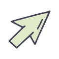 arrow cursor color vector doodle simple icon