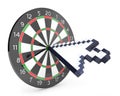 Arrow cursor hits the dartboard Royalty Free Stock Photo