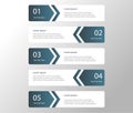 Arrow design elements for business oblue color infographics. Vector template with 5 steps