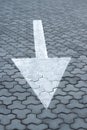 arrow direction on the floor. Open space with road signs and road markings Royalty Free Stock Photo