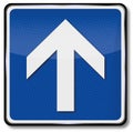 Arrow and direction indication to the front