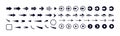 Arrow Direction Navigation UI Interface Pointer Icons Set. Forward Back Next Play Button Logo. Minimal Outline Solid Royalty Free Stock Photo