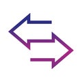 Arrow direction related icon, arrows point two sides gradient style