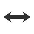 Arrow direction related icon, arrows point two sides silhouette style