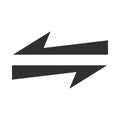 Arrow direction related icon, arrows point two sides silhouette style