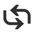 Arrow direction related icon, arrows point two sides silhouette style