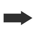 Arrow direction related icon, right pointed orientation silhouette style