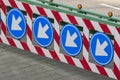 Arrow Direction Sign At The IJtunnel Amsterdam The Netherlands 7-9-2020