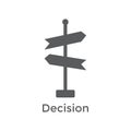 Arrow, directional way sign depicting making a decision or choice icon vector Royalty Free Stock Photo