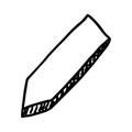 Arrow doodle. Blank arrow icon, slightly curved, and pointing up to the right corner. Hand drawn vector icon.