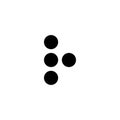 Arrow dots. Arrow dots icon. Black arrow in a right