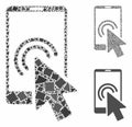 Arrow double click smartphone Composition Icon of Trembly Parts