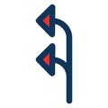 Arrow, double Isolated Vector Icon which can be easily modified or edited Royalty Free Stock Photo