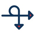 Arrow, double Isolated Vector Icon which can be easily modified or edited Royalty Free Stock Photo