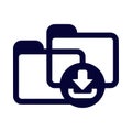 Arrow, down arrow, download, folder, multi, multi folder download icon Royalty Free Stock Photo