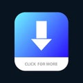 Arrow, Down, Down Arrow, Direction Mobile App Button. Android and IOS Glyph Version