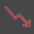 Arrow down icon on isolated Royalty Free Stock Photo