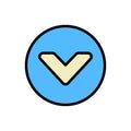 Arrow down icon. Simple color with outline vector elements of pointer icons for ui and ux, website or mobile application Royalty Free Stock Photo